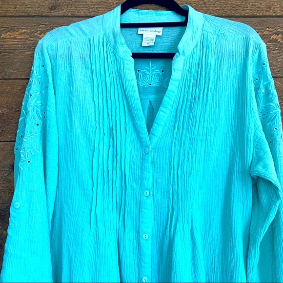 30-50% OFF BUNDLES! Soft surroundings blouse tunic button-down shirtdress shirt - Picture 1 of 16